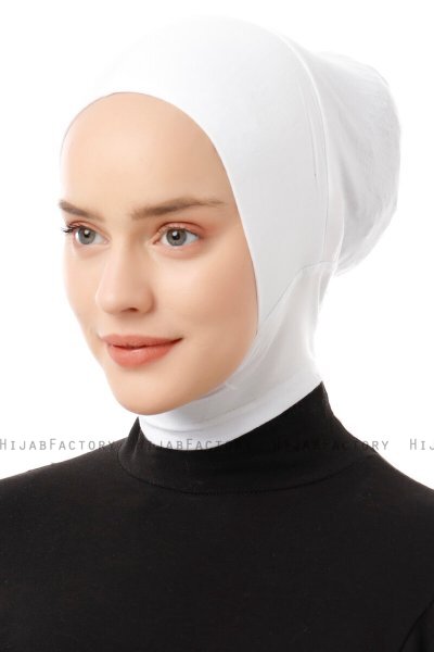 Elnara - Vit Plain Hijab Underslöja
