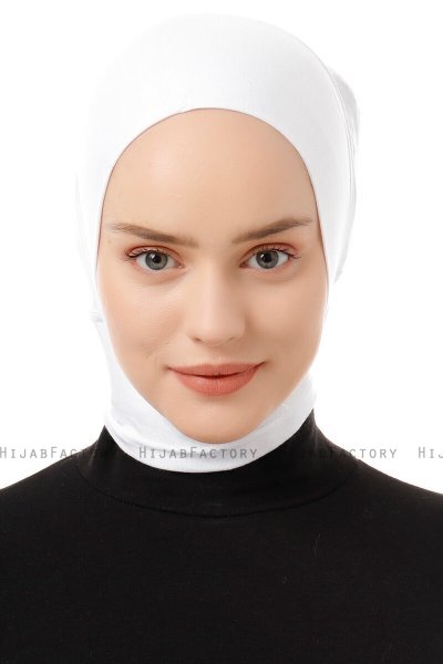 Elnara - Vit Plain Hijab Underslöja