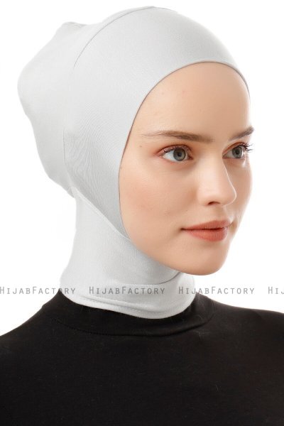 Elnara - Ljusgrå Plain Hijab Underslöja