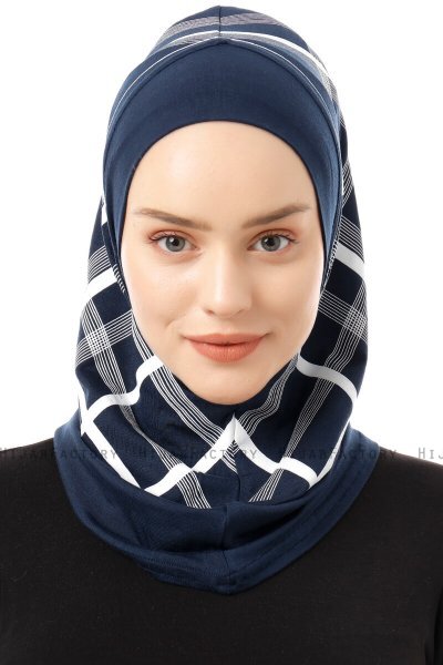 Ekose Plain - Marinblå One-Piece Al Amira Hijab