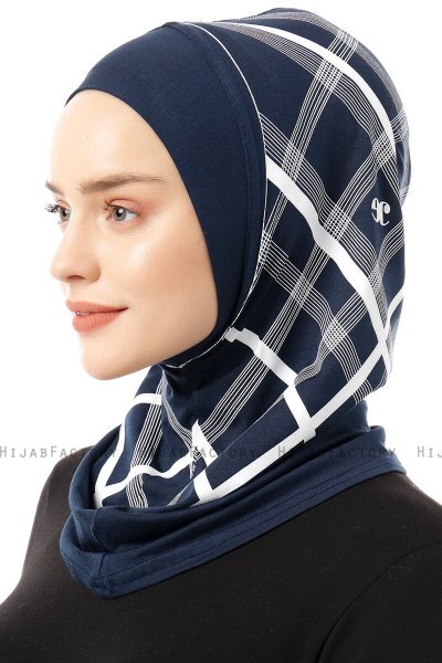 Ekose Plain - Marinblå One-Piece Al Amira Hijab
