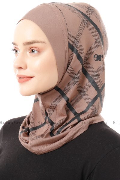 Ekose Plain - Mörk Taupe One-Piece Al Amira Hijab