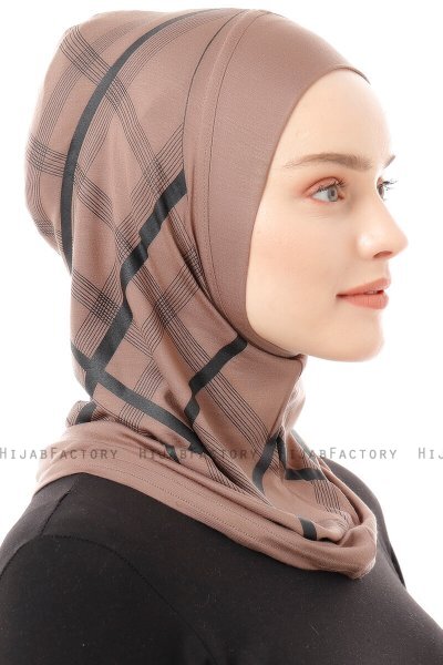 Ekose Plain - Mörk Taupe One-Piece Al Amira Hijab