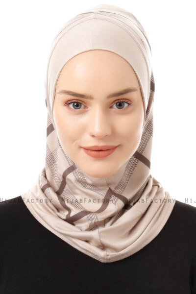 Ekose Plain - Ljus Taupe One-Piece Al Amira Hijab
