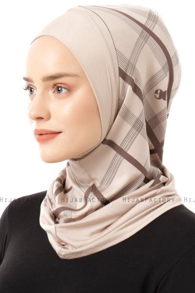 Ekose Plain - Ljus Taupe One-Piece Al Amira Hijab