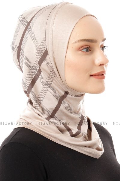 Ekose Plain - Ljus Taupe One-Piece Al Amira Hijab