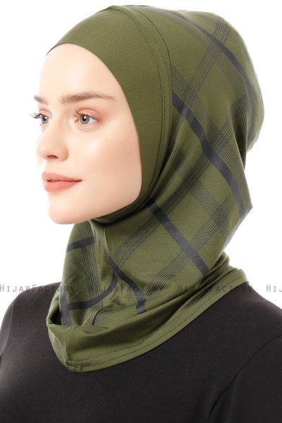 Ekose Plain - Khaki One-Piece Al Amira Hijab