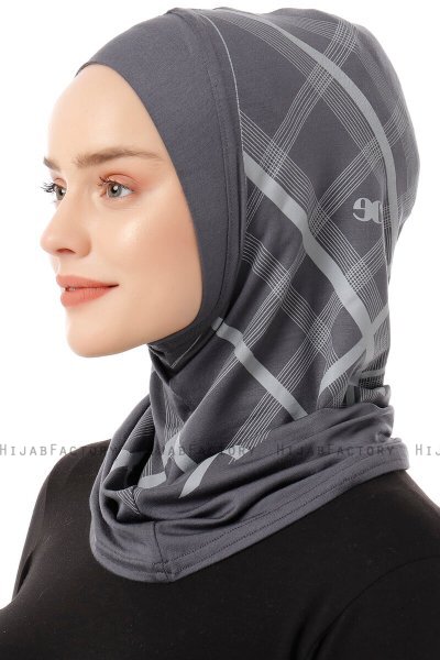 Ekose Plain - Mörkgrå One-Piece Al Amira Hijab