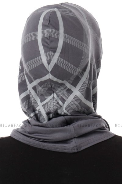 Ekose Plain - Mörkgrå One-Piece Al Amira Hijab