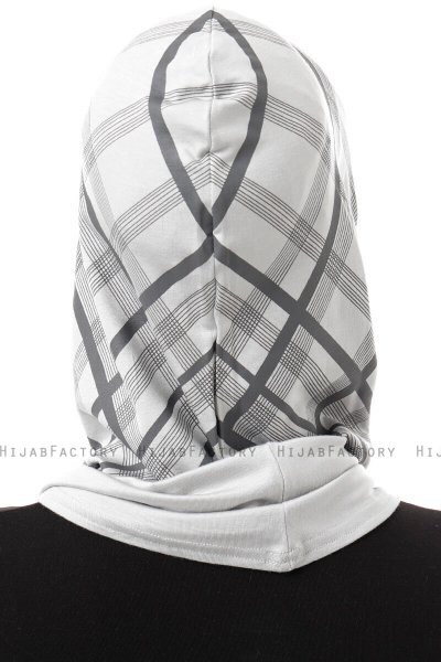 Ekose Plain - Ljusgrå One-Piece Al Amira Hijab