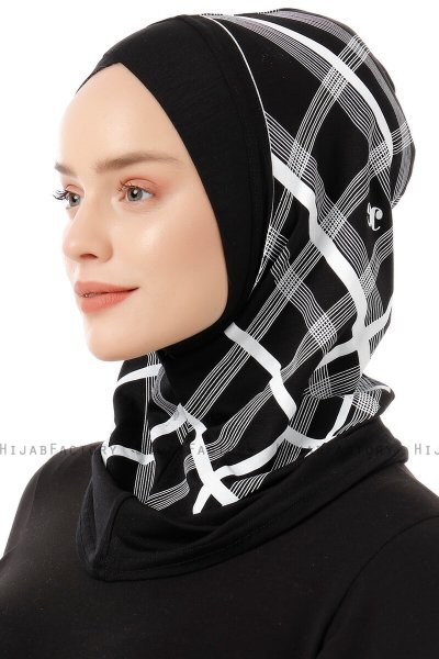 Ekose Cross - Svart & Vit One-Piece Al Amira Hijab
