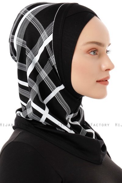 Ekose Cross - Svart & Vit One-Piece Al Amira Hijab