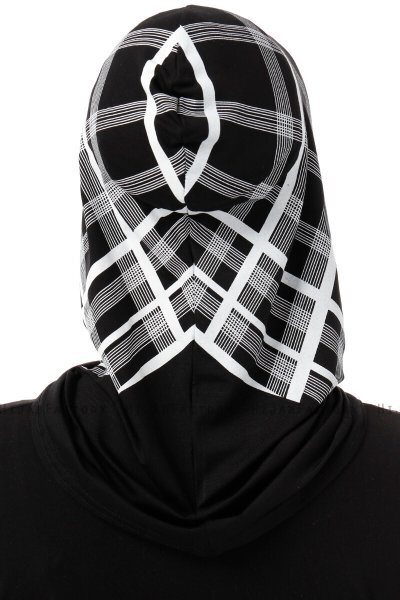 Ekose Cross - Svart & Vit One-Piece Al Amira Hijab