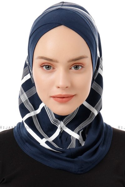 Ekose Cross - Marinblå One-Piece Al Amira Hijab