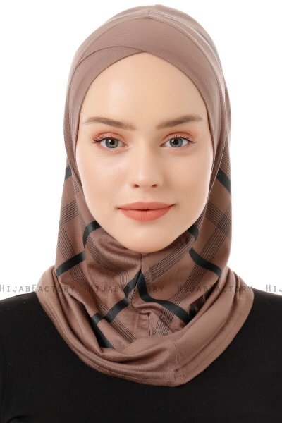Ekose Cross - Mörk Taupe One-Piece Al Amira Hijab