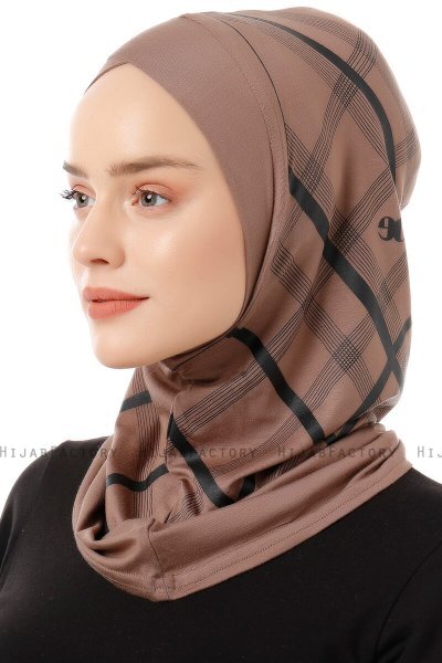 Ekose Cross - Mörk Taupe One-Piece Al Amira Hijab