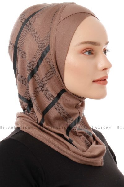 Ekose Cross - Mörk Taupe One-Piece Al Amira Hijab