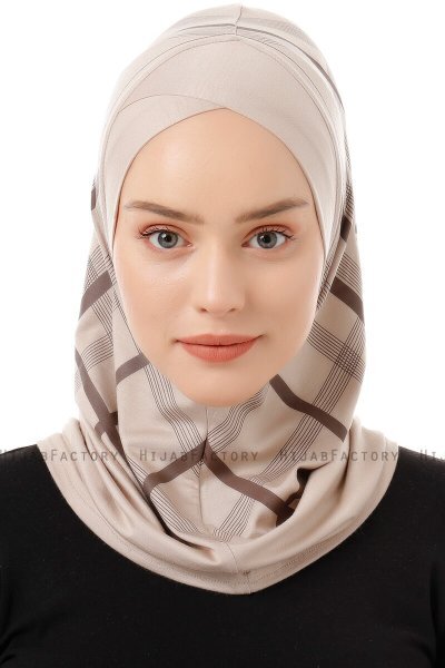 Ekose Cross - Ljus Taupe One-Piece Al Amira Hijab