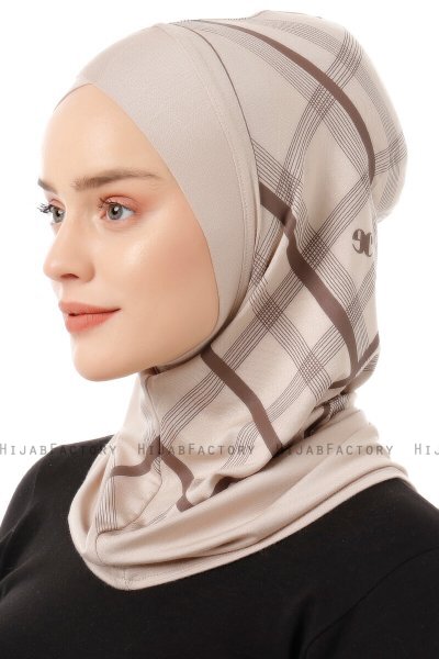 Ekose Cross - Ljus Taupe One-Piece Al Amira Hijab