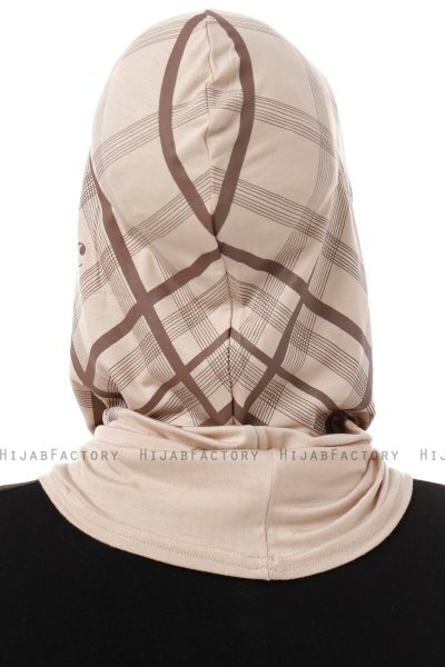 Ekose Cross - Ljus Taupe One-Piece Al Amira Hijab