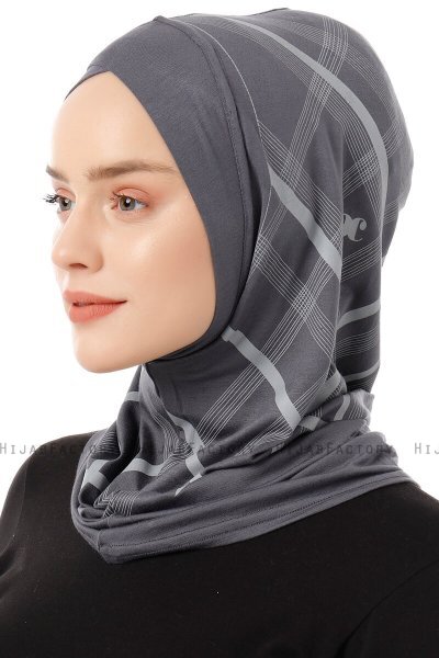 Ekose Cross - Mörkgrå One-Piece Al Amira Hijab
