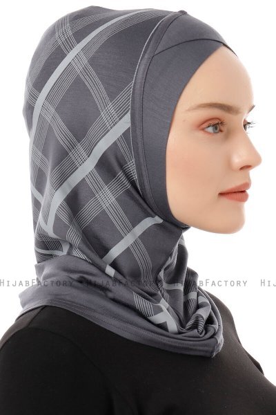 Ekose Cross - Mörkgrå One-Piece Al Amira Hijab