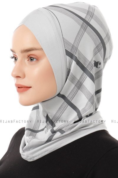 Ekose Cross - Ljusgrå One-Piece Al Amira Hijab