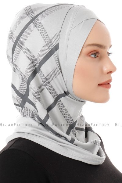 Ekose Cross - Ljusgrå One-Piece Al Amira Hijab