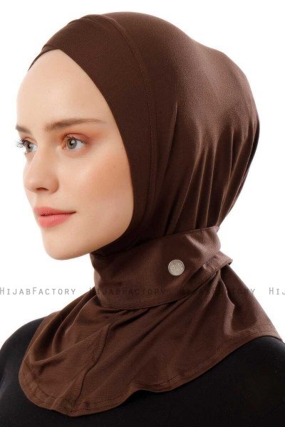 Ceren - Mörkbrun Praktisk Viskos Hijab