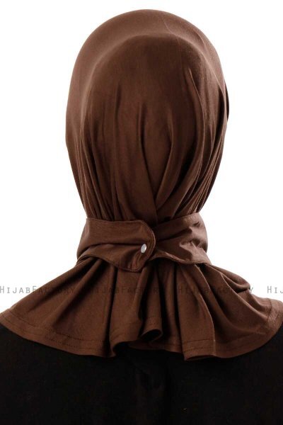 Ceren - Mörkbrun Praktisk Viskos Hijab