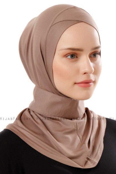 Ceren - Mörk Taupe Praktisk Viskos Hijab