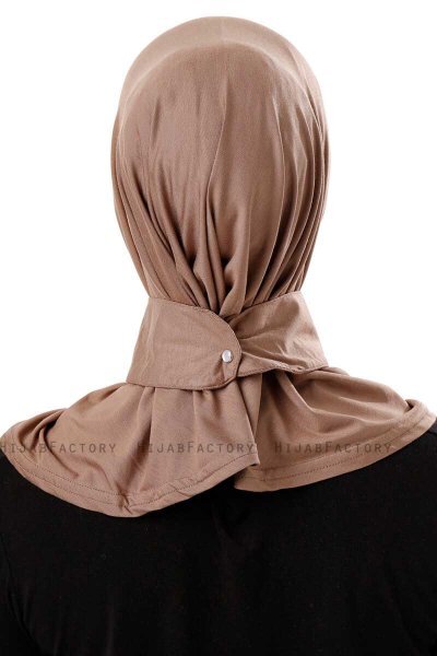 Ceren - Mörk Taupe Praktisk Viskos Hijab