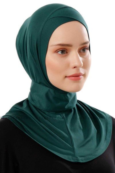 Ceren - Mörkgrön Praktisk Viskos Hijab