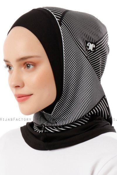 Wind Plain - Svart & Vit One-Piece Al Amira Hijab