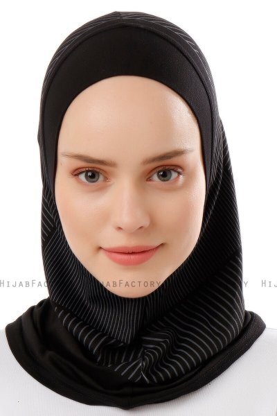 Wind Plain - Svart & Ljusgrå One-Piece Al Amira Hijab