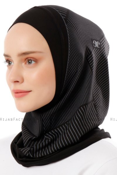 Wind Plain - Svart & Ljusgrå One-Piece Al Amira Hijab