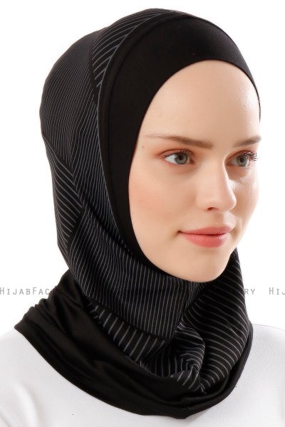 Wind Plain - Svart & Ljusgrå One-Piece Al Amira Hijab