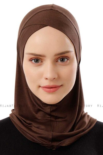 Logo Cross - Brun One-Piece Al Amira Hijab