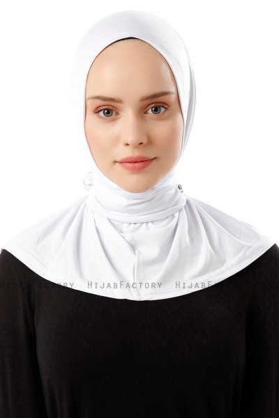 Sportif Plain - Vit Praktisk Viskos Hijab