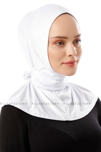 Sportif Plain - Vit Praktisk Viskos Hijab