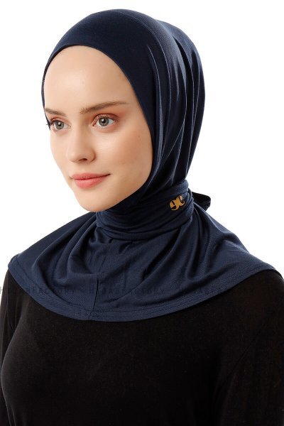Sportif Plain - Marinblå Praktisk Viskos Hijab