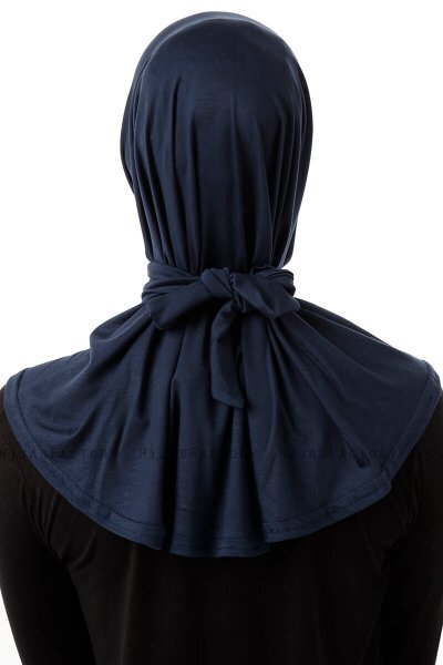 Sportif Plain - Marinblå Praktisk Viskos Hijab