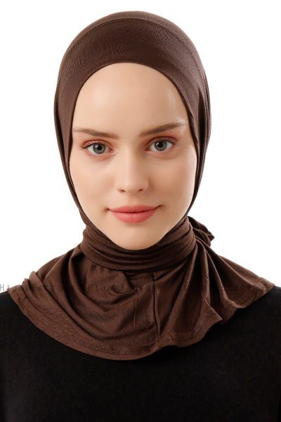 Sportif Plain - Brun Praktisk Viskos Hijab
