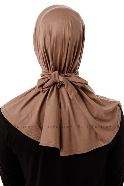Sportif Plain - Mörk Taupe Praktisk Viskos Hijab