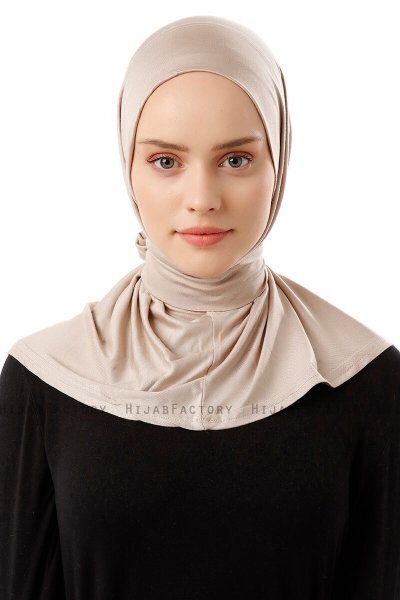 Sportif Plain - Ljus Taupe Praktisk Viskos Hijab
