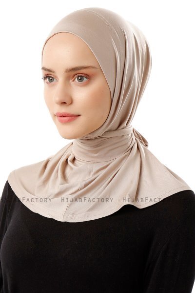 Sportif Plain - Ljus Taupe Praktisk Viskos Hijab