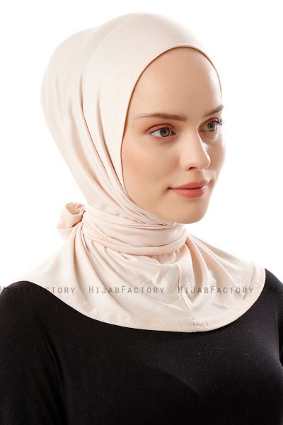 Sportif Plain - Beige Praktisk Viskos Hijab