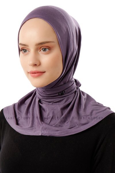 Sportif Plain - Mörklila Praktisk Viskos Hijab
