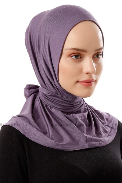 Sportif Plain - Mörklila Praktisk Viskos Hijab