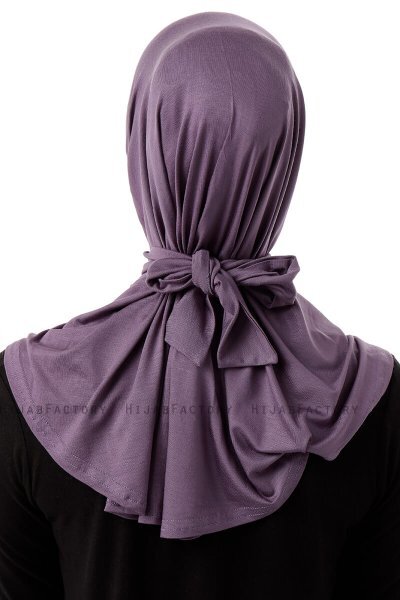 Sportif Plain - Mörklila Praktisk Viskos Hijab